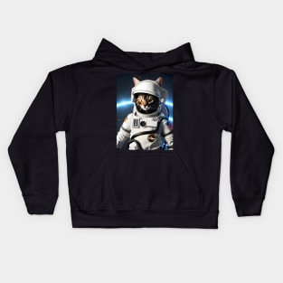 Astronaut Cat - Modern Digital Art Kids Hoodie